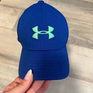 Under Armour Kids Blue Hat with Teal Logo
